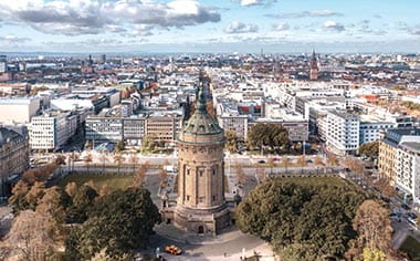 An aerial view of Mannheim, Germany An aerial view of Mannheim, Germany